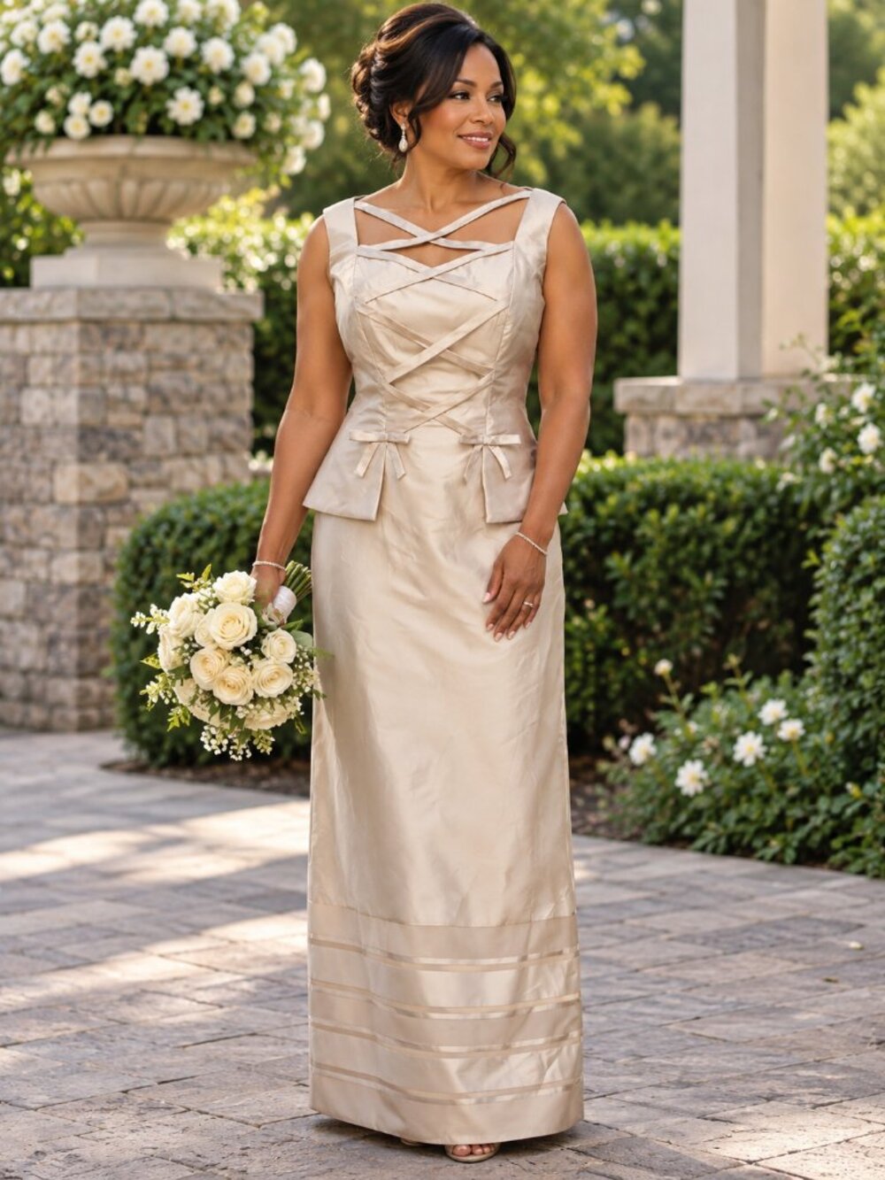 Pura Seta Made in Italy Beige Wedding Dress Size 44/ 8